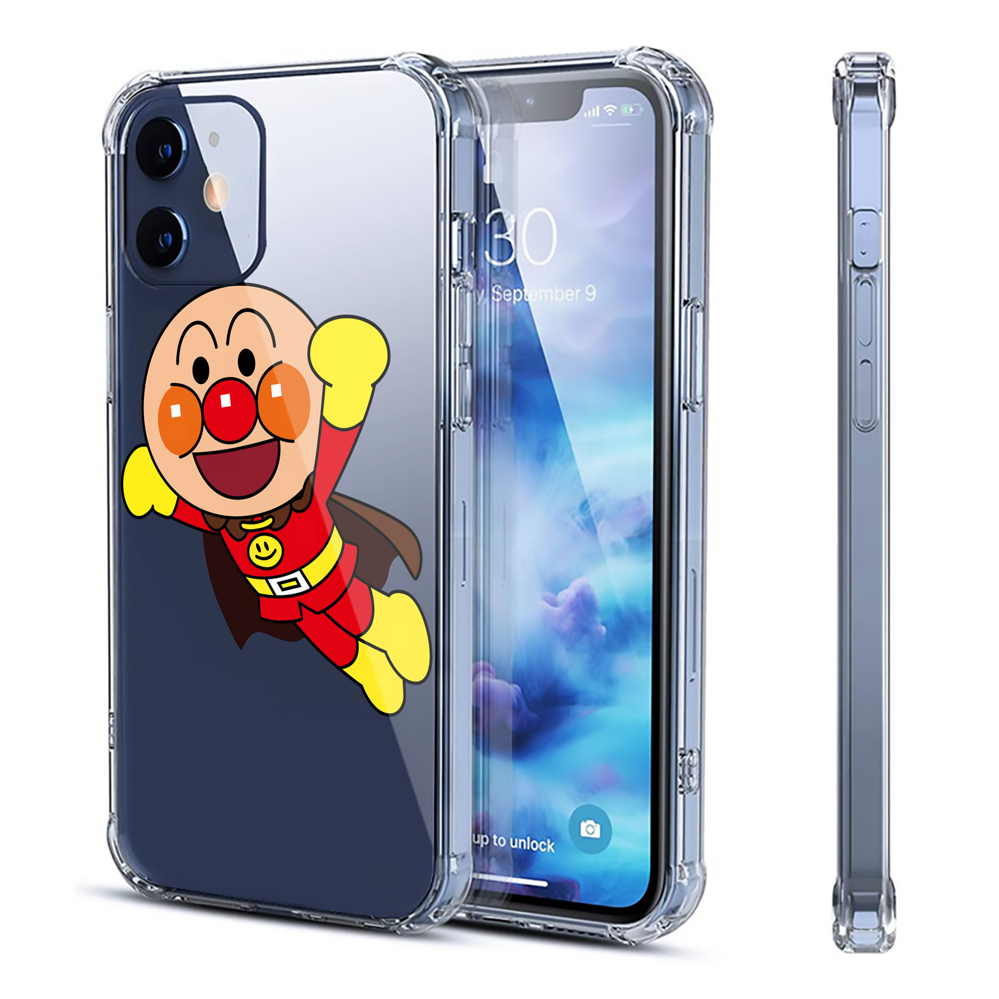 （画像用） アンパンマン Anpanman 【iPhone 12シリーズ対応】透明スマホケース（クリアソフトケース）